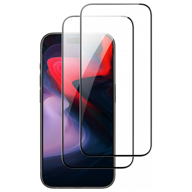 [Pachet 2x] Folie sticla iPhone 15 Pro ESR Tempered Glass, negru