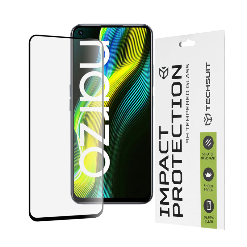 Folie sticla Realme Narzo 50 Techsuit 111D Full Glue Full Cover, negru