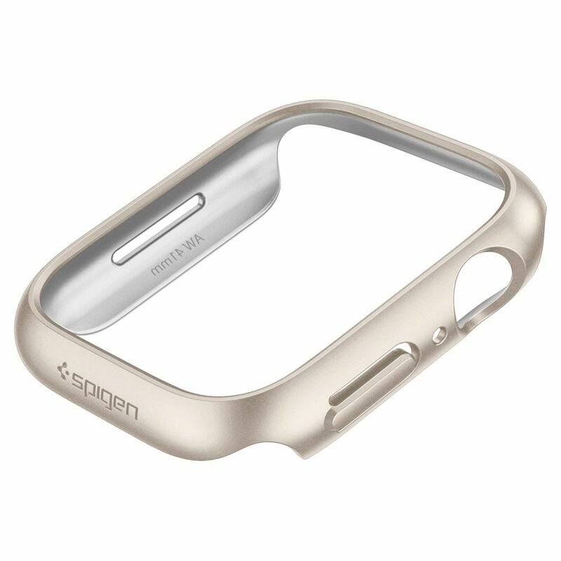 Husa Apple Watch 9 41mm Spigen Thin Fit, crem