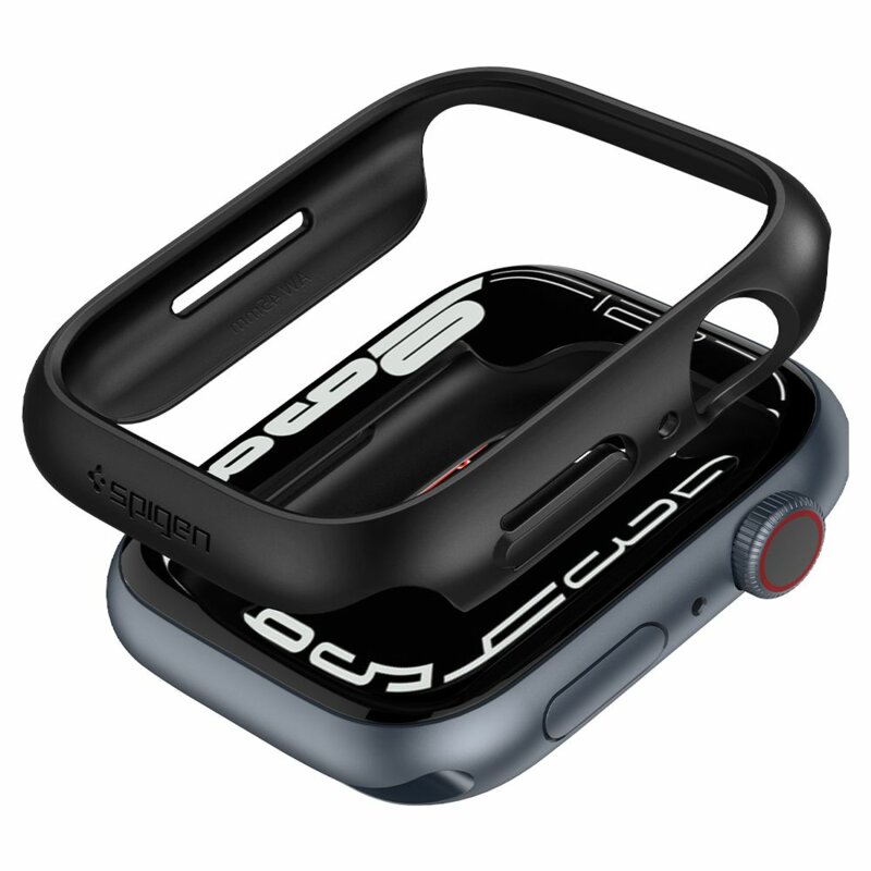 Husa Apple Watch 9 45mm Spigen Thin Fit, Black