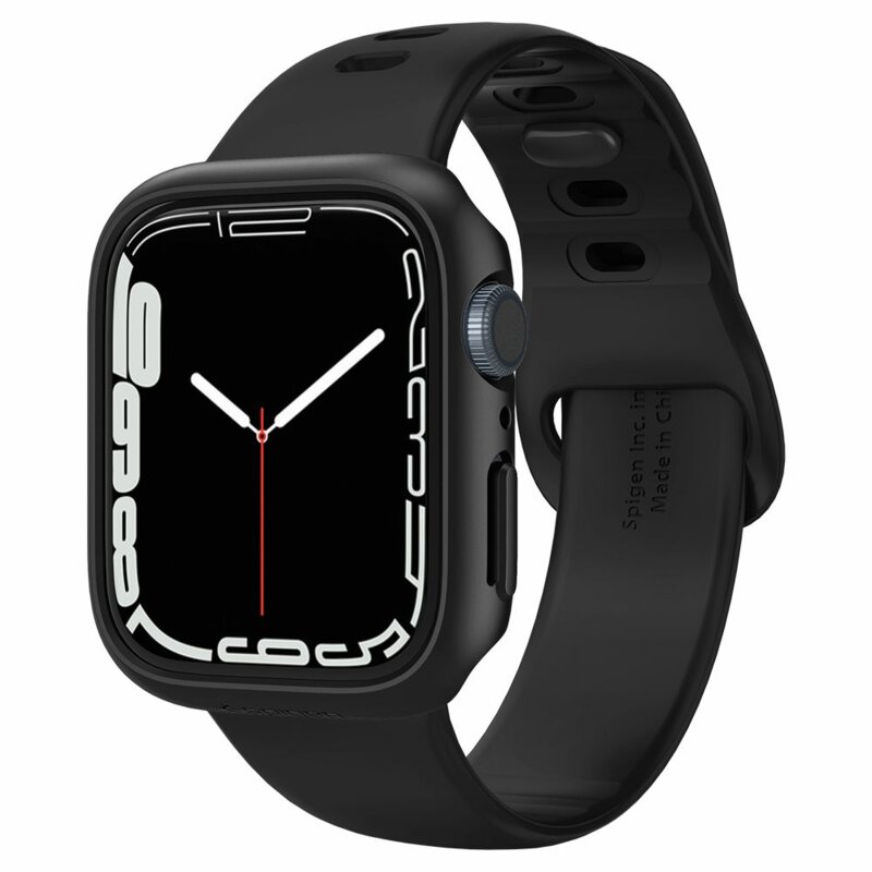 Husa Apple Watch 9 45mm Spigen Thin Fit, Black