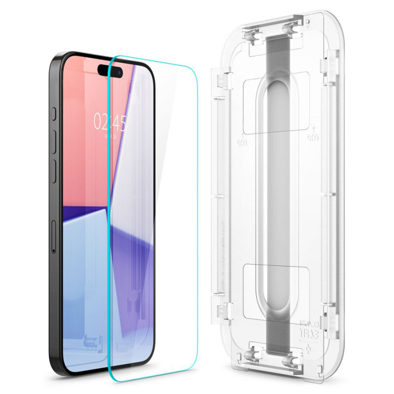 Folie iPhone 15 Pro Max Spigen Glas.tR EZ Fit, transparenta