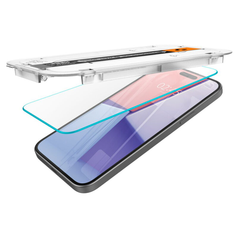 Folie iPhone 15 Spigen Glas.tR EZ Fit, transparenta