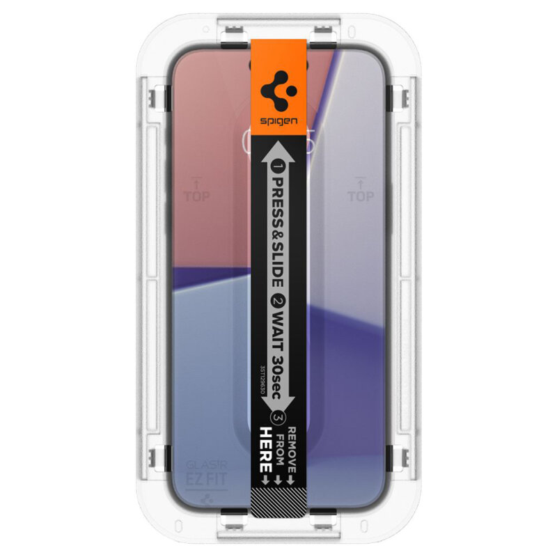 [Pachet 2x] Folie iPhone 15 Spigen Glas.tR EZ Fit, transparenta