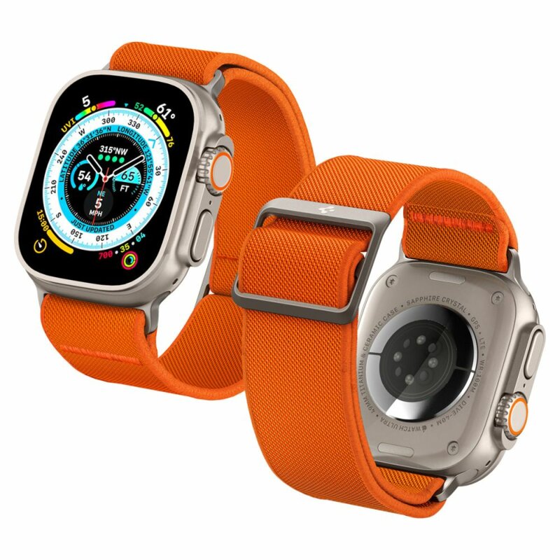 Curea Apple Watch Ultra 2 Spigen Fit Lite Ultra, portocaliu