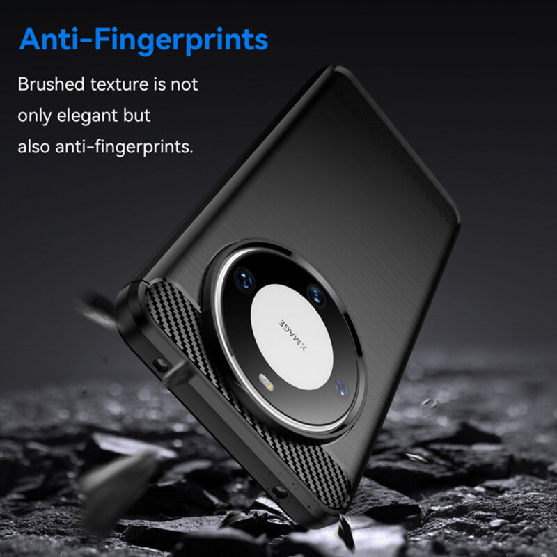 Husa Huawei Mate 60 Techsuit Carbon Silicone, negru