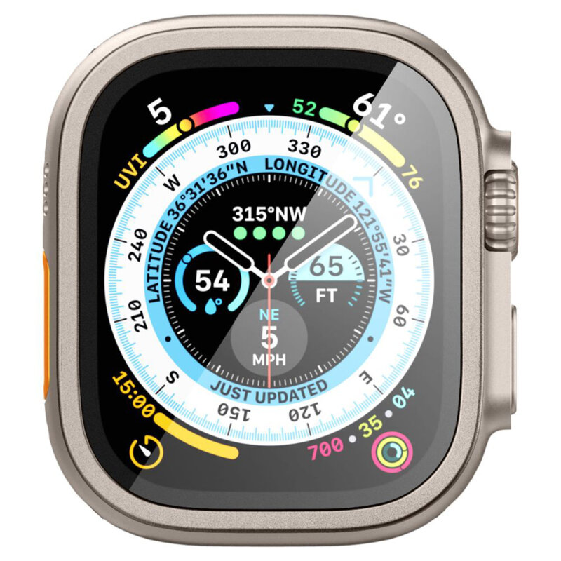 Folie Apple Watch Ultra 2 Spigen Glas.tR Slim Pro, crem