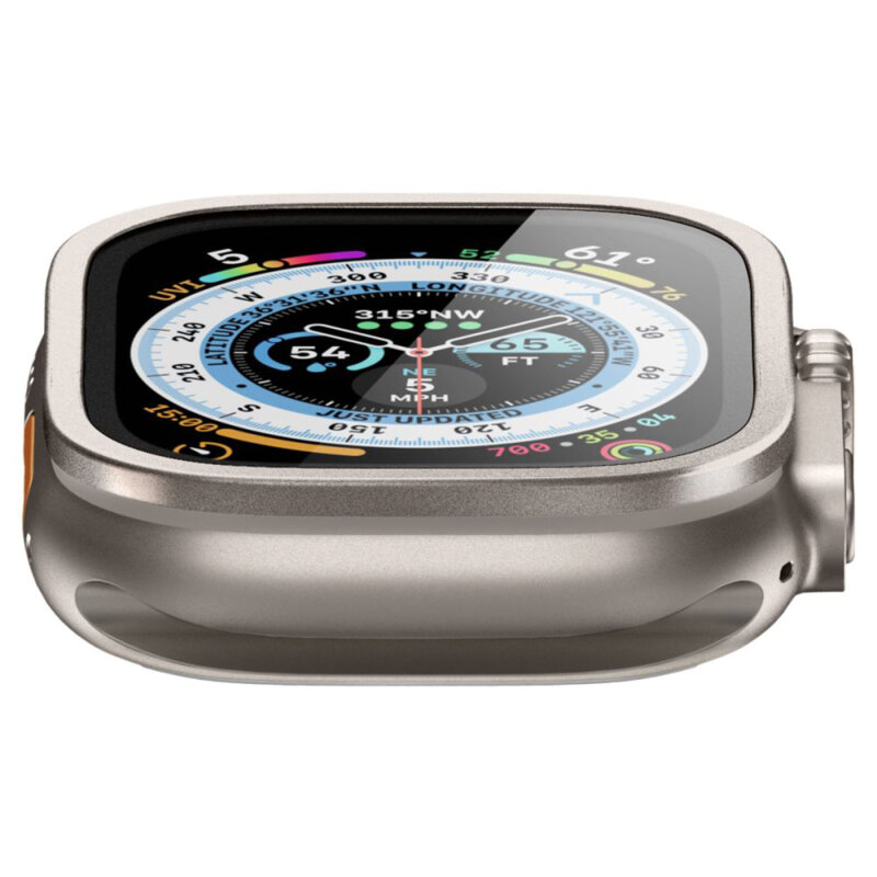 Folie Apple Watch Ultra 2 Spigen Glas.tR Slim Pro, crem
