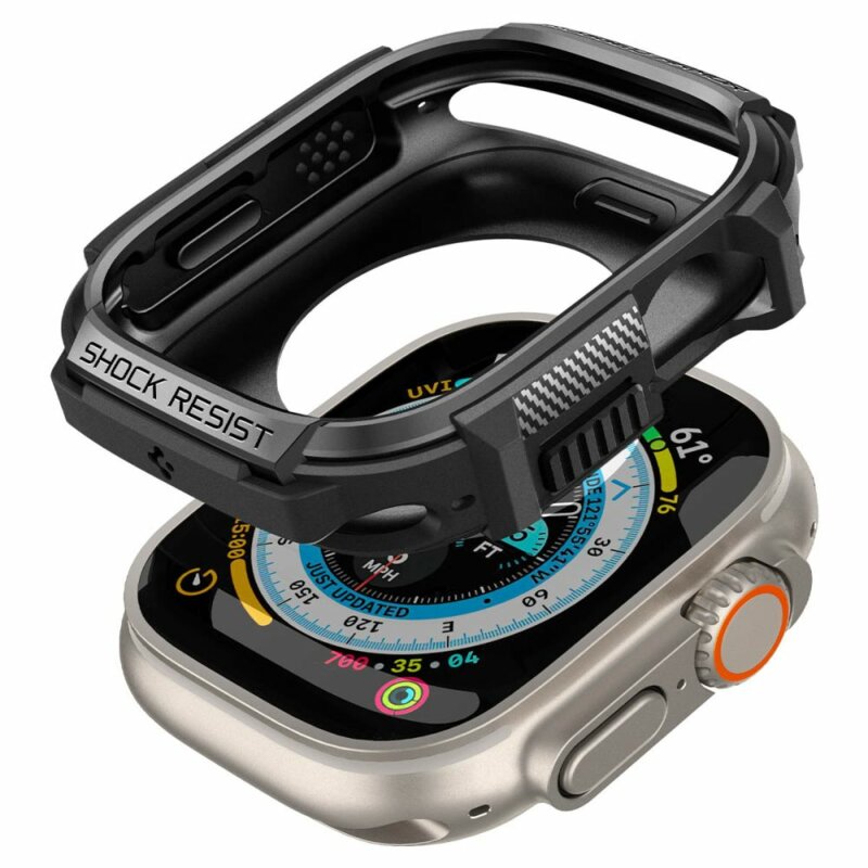 Husa Apple Watch Ultra 2 Spigen Rugged Armor, negru