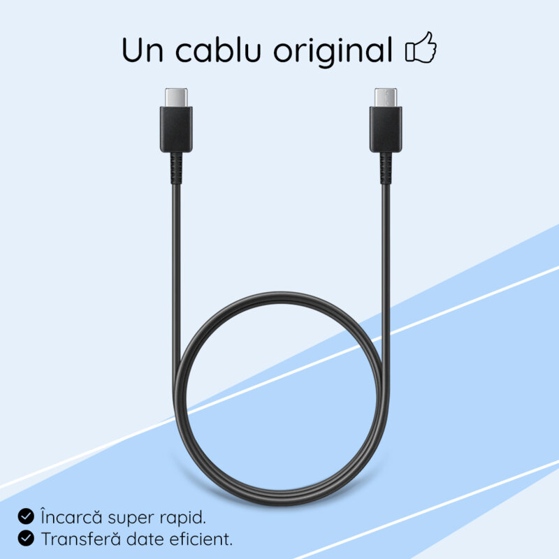 Cablu Samsung tip C original, 3A, 1m, negru, EP-DA705BBEGWW, blister