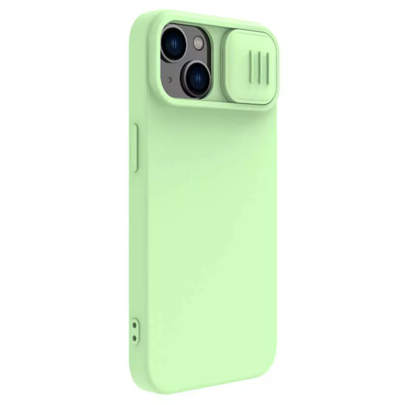 Husa iPhone 15 Plus Nillkin CamShield Silky MagSafe, verde
