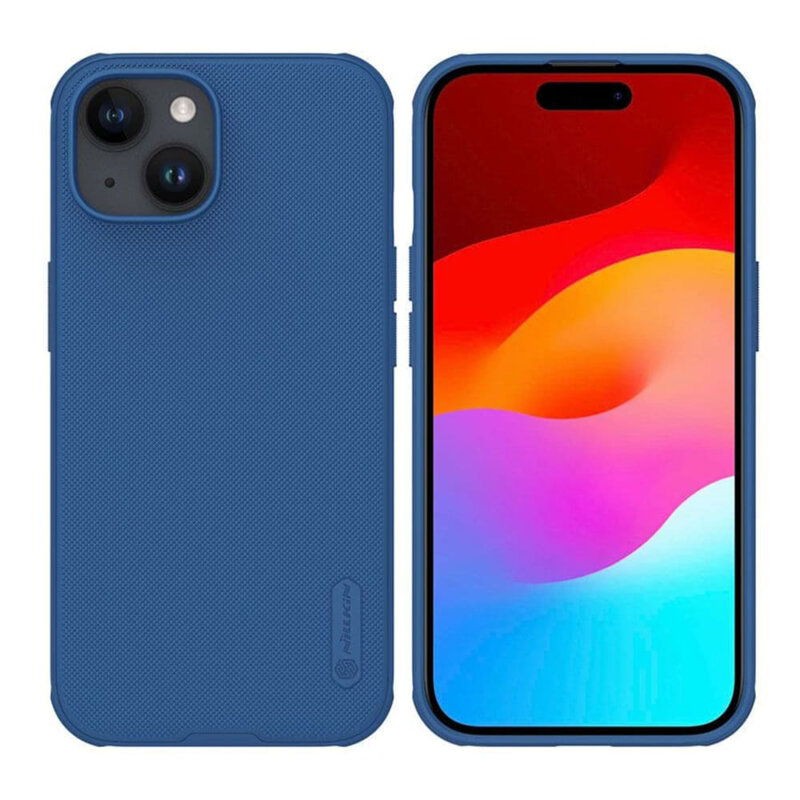 Husa iPhone 15 Plus Nillkin Super Frosted Shield, albastru