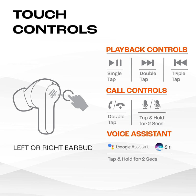 Casti in-ear Bluetooth cu microfon TWS JBL Wave 200, negru