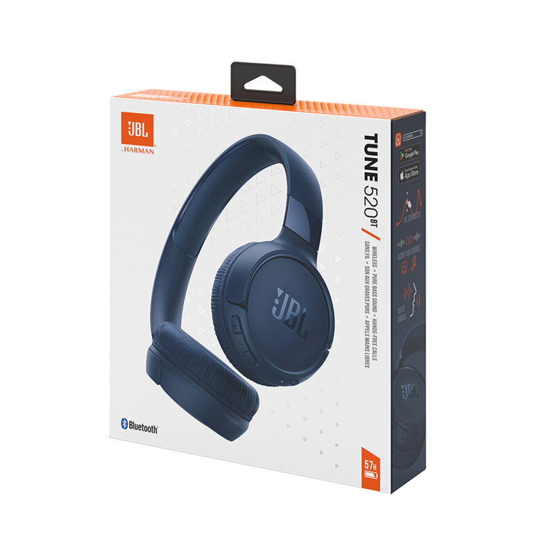 Casti cu microfon wireless, Bluetooth JBL Tune 520, albastru