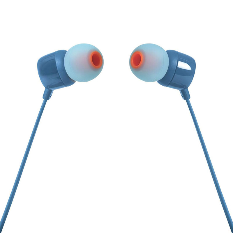 Casti audio cu fir, in-ear JBL T110, mufa Jack 3.5mm, albastru