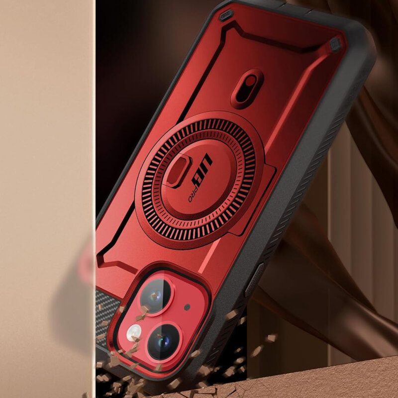 Husa iPhone 15 Supcase Unicorn Beetle Pro MagSafe, rosu