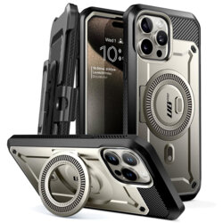 Husa iPhone 15 Pro Supcase Unicorn Beetle Pro MagSafe, gri
