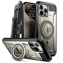 Husa iPhone 15 Pro Max Supcase Unicorn Beetle Pro MagSafe, gri