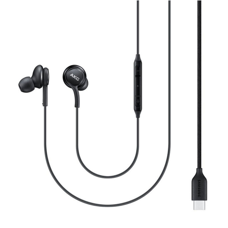 Casti in-ear Samsung AKG, Type-C, microfon, negru, bulk, EO-IC100BBEGEU