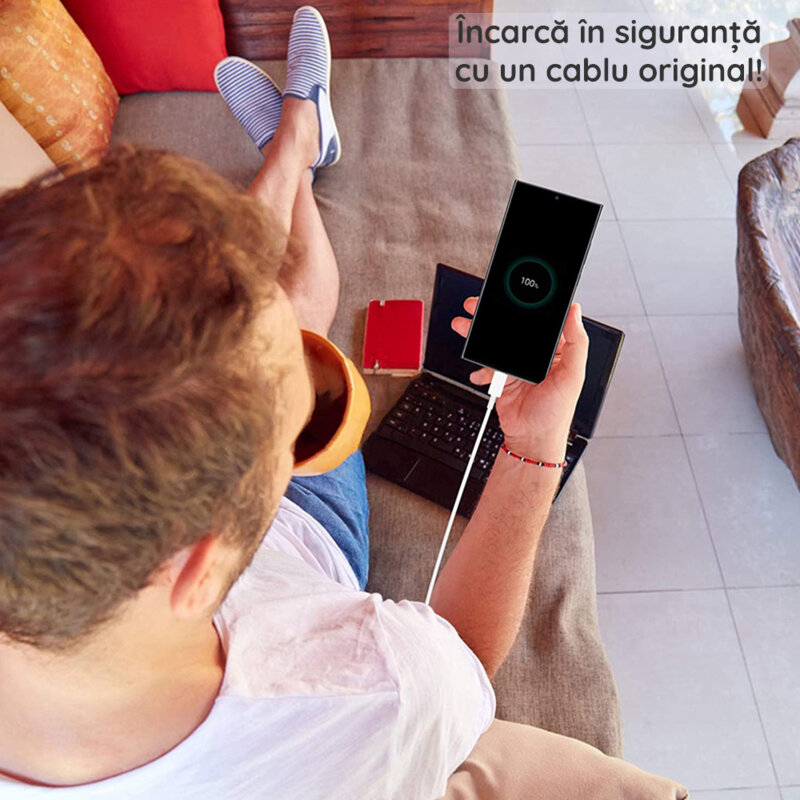 Cablu Samsung Fast Charging Type-C PD100W, 5A, 1m, EP-DN975BWEGWW, blister