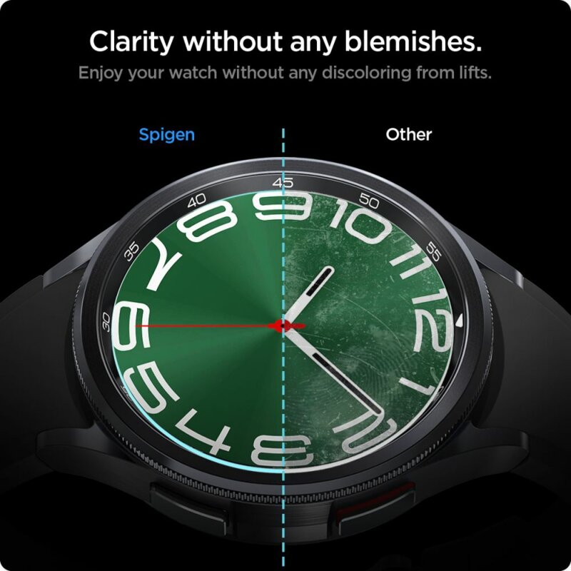 [Pachet 2x] Folie Samsung Galaxy Watch6 Classic 47mm Spigen Glas.tR EZ Fit, transparenta