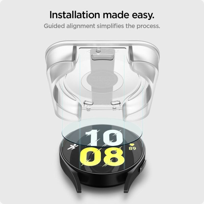 [Pachet 2x] Folie Samsung Galaxy Watch6 44mm Spigen Glas.tR EZ Fit, transparenta