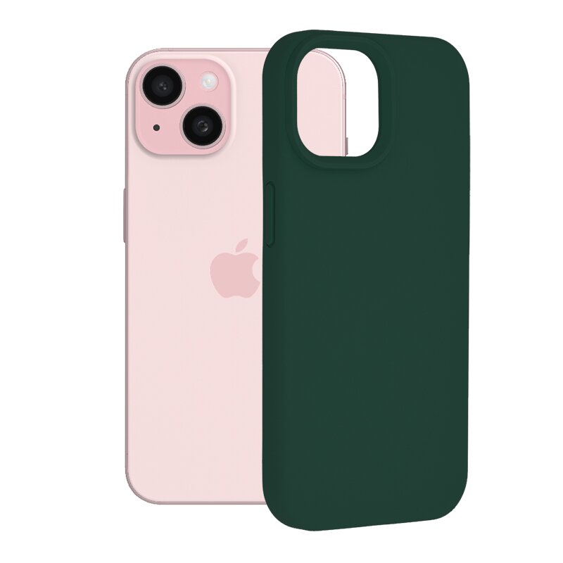 Husa iPhone 15 Techsuit Soft Edge Silicone, verde