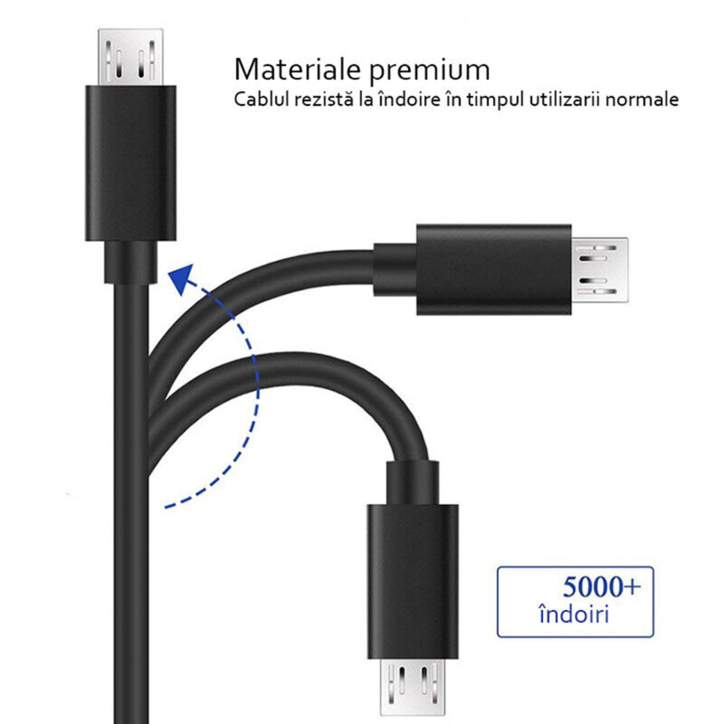 Cablu de date Samsung Micro-USB, 1m, alb, bulk, ECB-DU4AWE