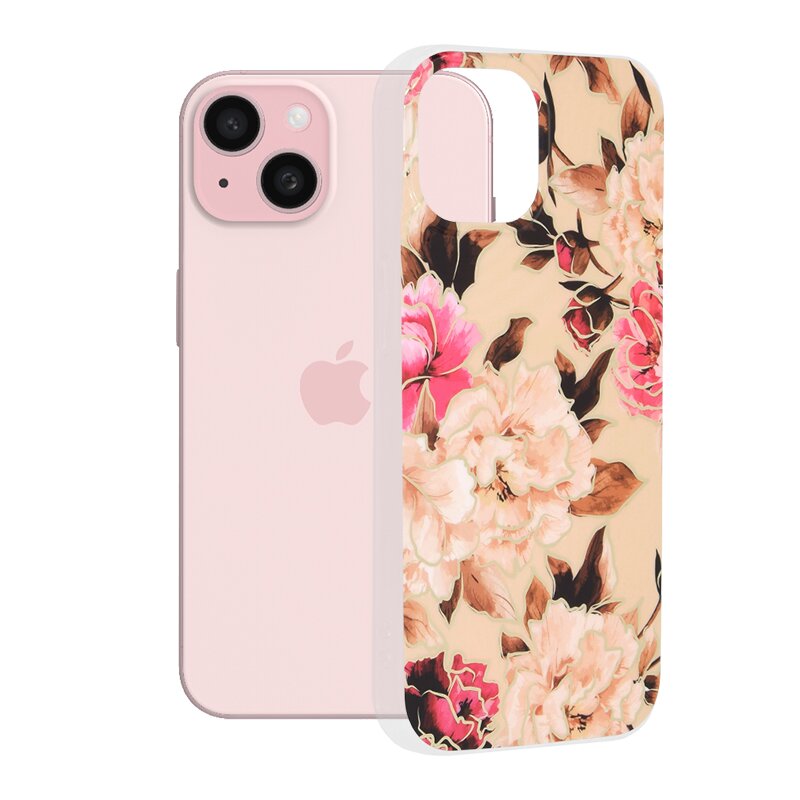 Husa iPhone 15 Techsuit Marble, Mary Berry Nude