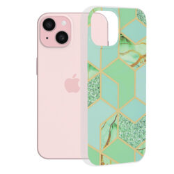 Husa iPhone 15 Techsuit Marble, Green Hex