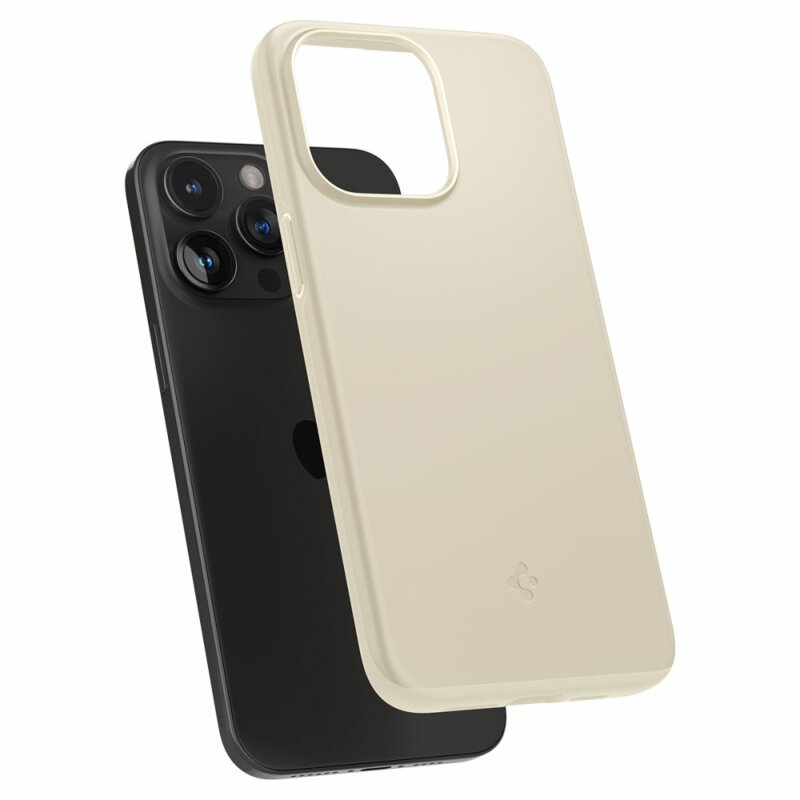 Husa iPhone 15 Pro Spigen Thin Fit, bej
