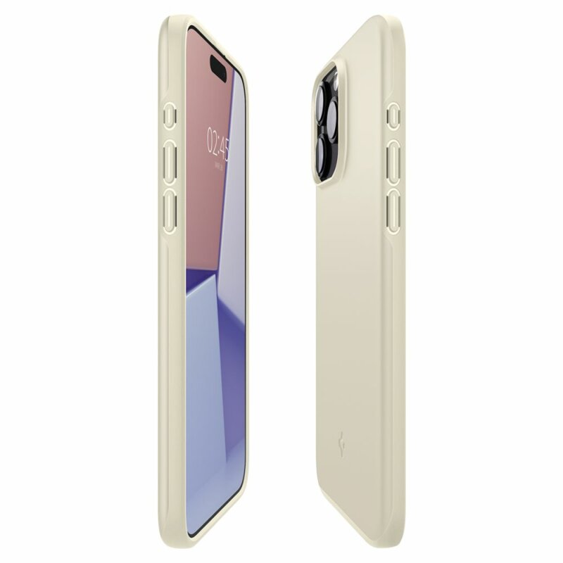 Husa iPhone 15 Pro Spigen Thin Fit, bej