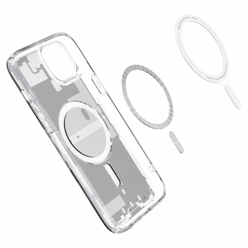 Husa iPhone 15 Spigen Ultra Hybrid MagSafe Zero One, alb