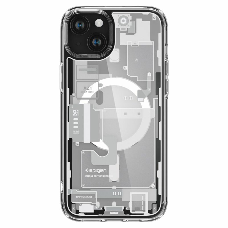 Husa iPhone 15 Spigen Ultra Hybrid MagSafe Zero One, alb