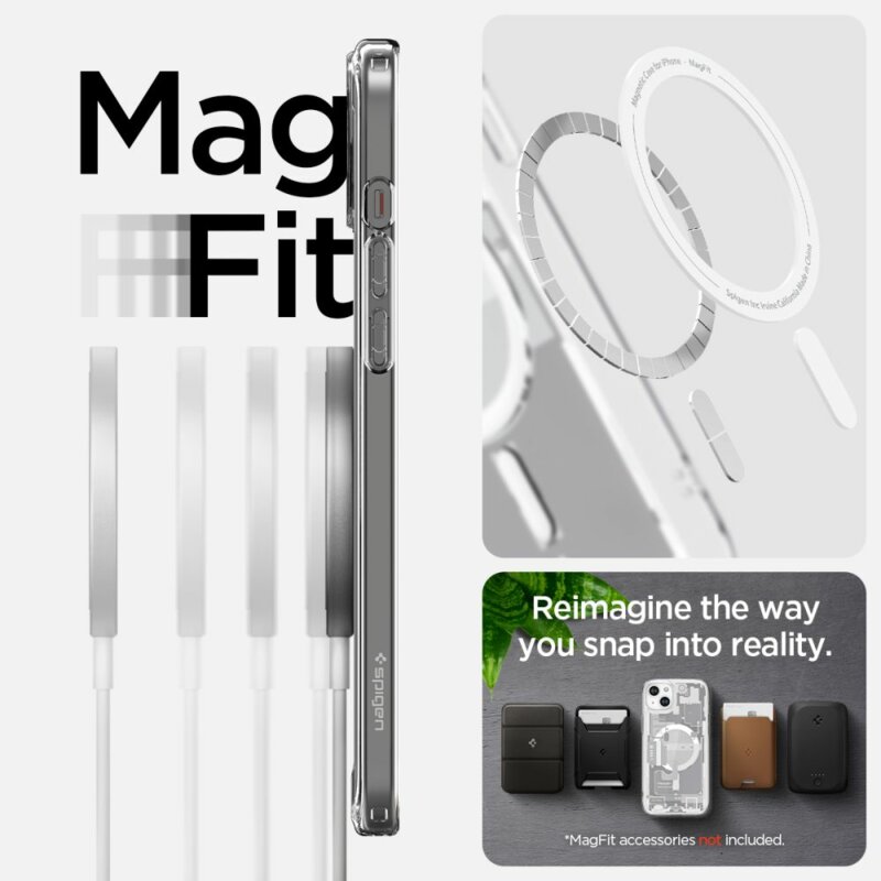 Husa iPhone 15 Spigen Ultra Hybrid MagSafe Zero One, alb