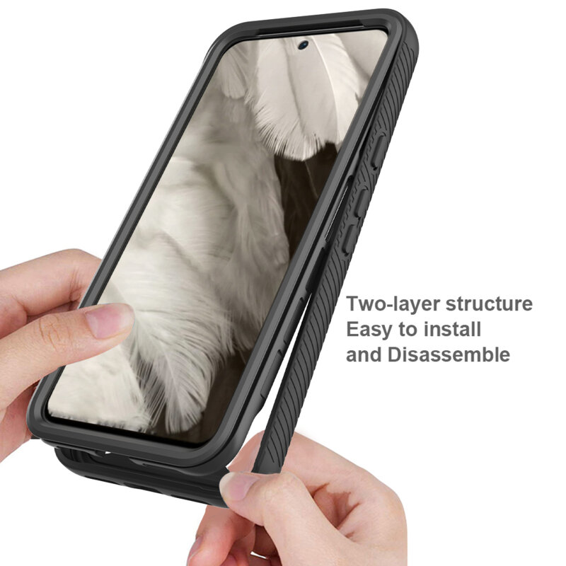 [Pachet 360°] Husa + folie Google Pixel 8 Techsuit Defense, negru