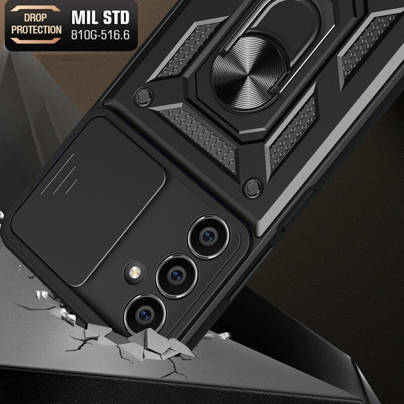Husa Samsung Galaxy S23 FE protectie camera Techsuit CamShield Series, negru