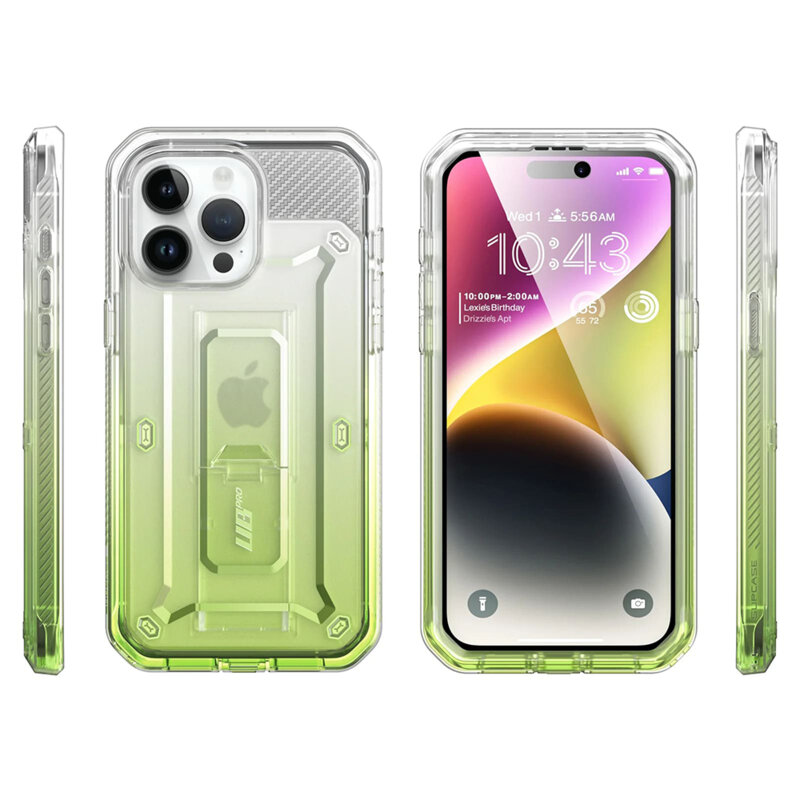 Husa iPhone 15 Pro Max Supcase Unicorn Beetle Pro, verde deschis