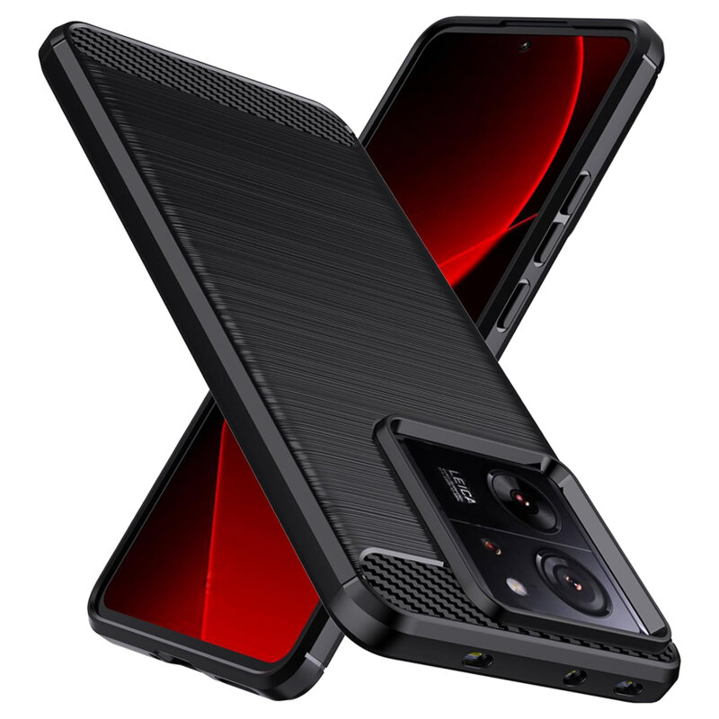 Husa Xiaomi 13T Pro Techsuit Carbon Silicone, negru