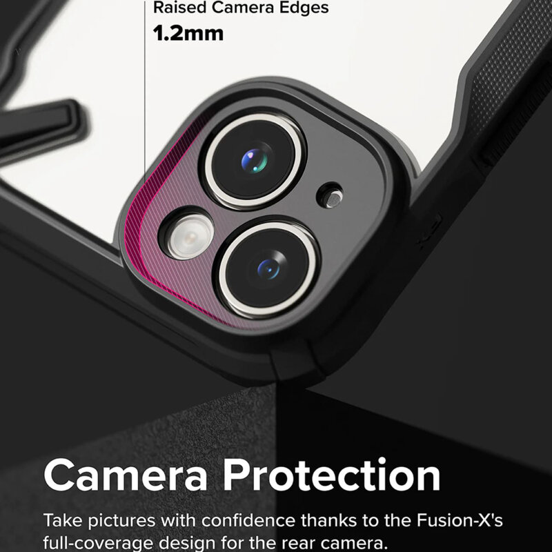 Husa iPhone 15 Ringke Fusion X, negru
