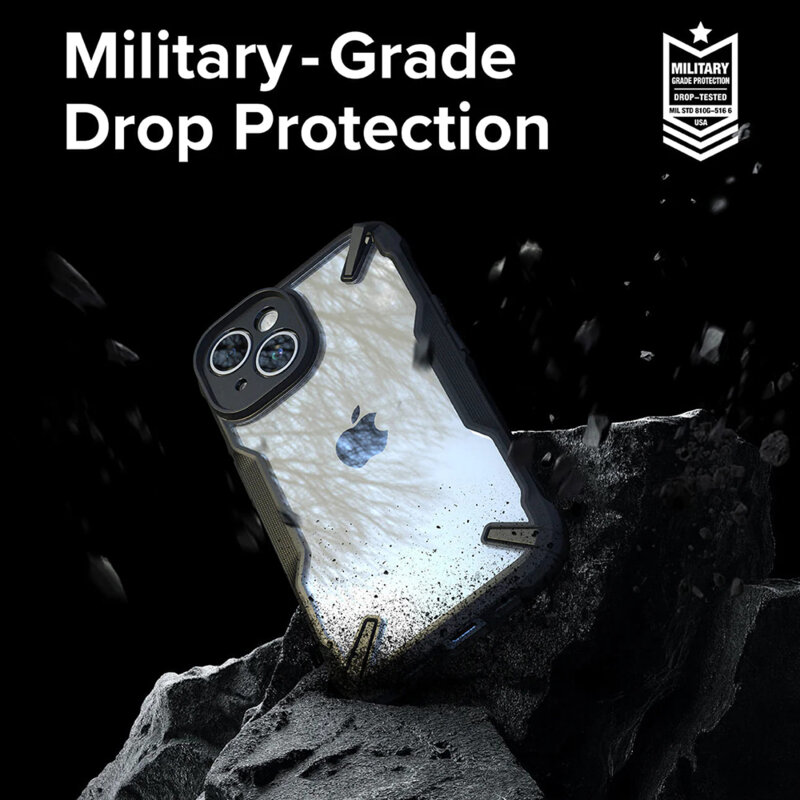 Husa iPhone 15 Ringke Fusion X Design, camo black