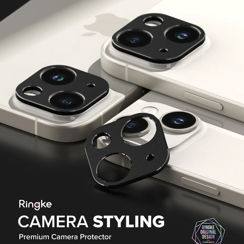 Protectie camera iPhone 15 Ringke Camera Styling, negru