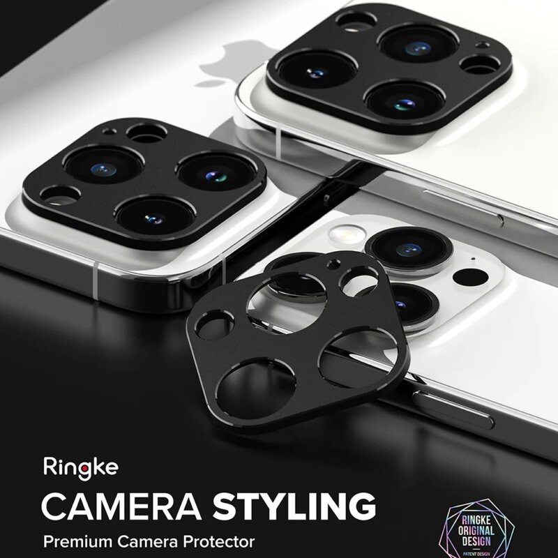 Protectie camera iPhone 15 Pro Ringke Camera Styling, negru