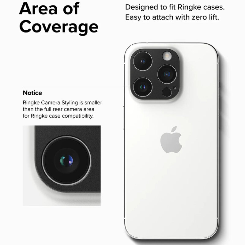 Protectie camera iPhone 15 Pro Ringke Camera Styling, negru