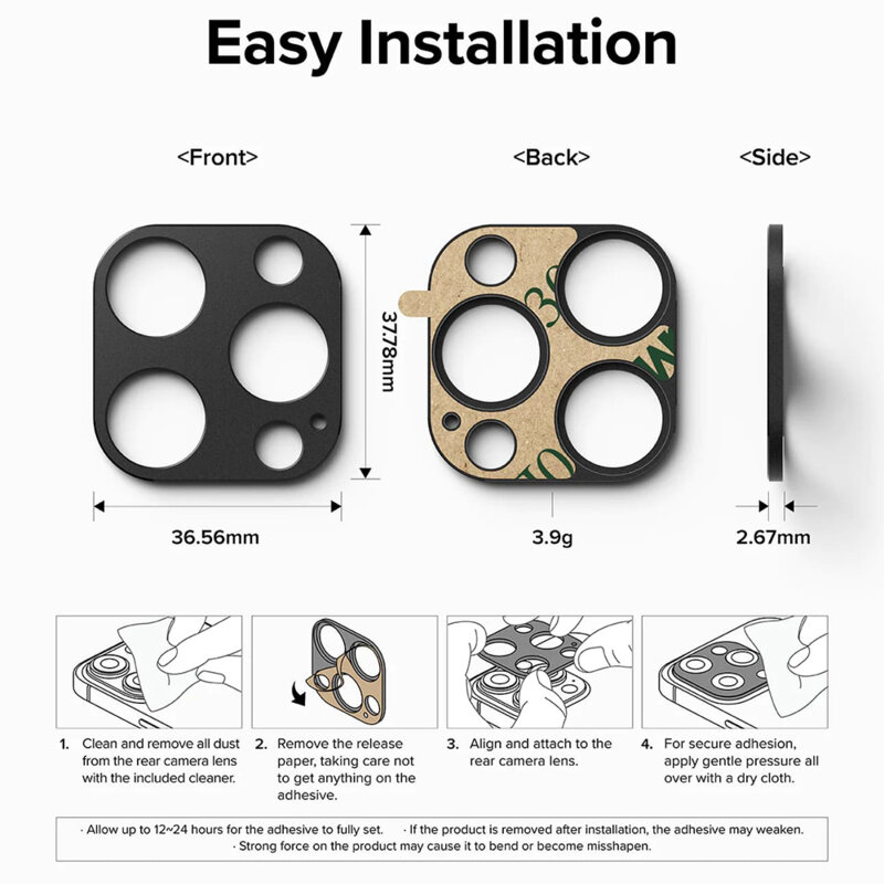 Protectie camera iPhone 15 Pro Max Ringke Camera Styling, negru
