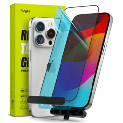 Folie sticla iPhone 15 Pro Max Ringke Tempered Glass, negru