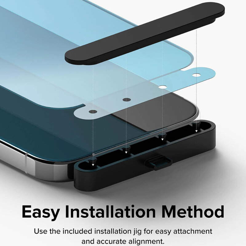 Folie sticla iPhone 15 Pro Max Ringke Tempered Glass, negru