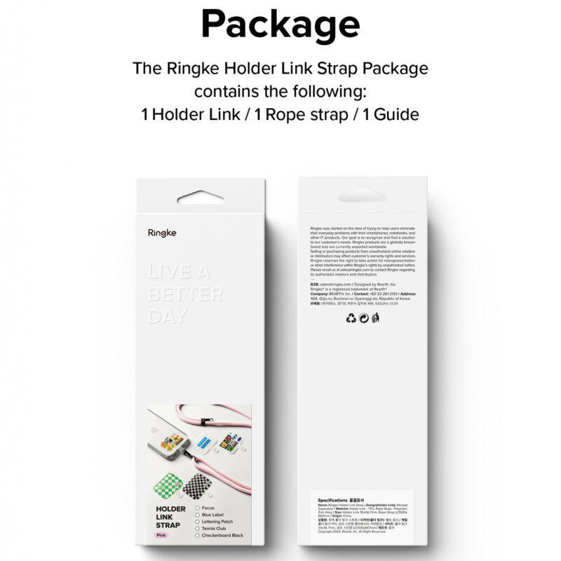 Snur pentru telefon Ringke Holder Link Strap Focus, kaki/alb