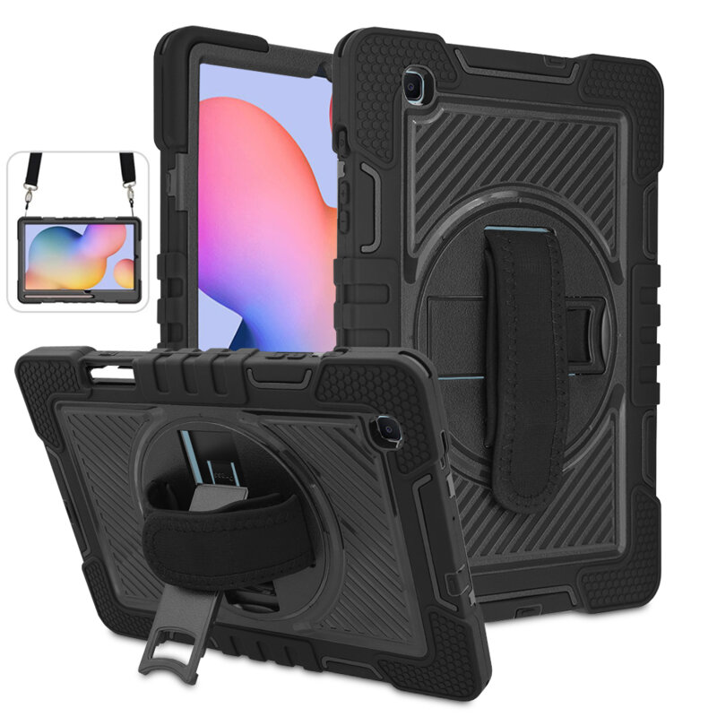 Husa Samsung Galaxy Tab S6 Lite 10.4 P610/P615 Techsuit StripeShell 360, negru