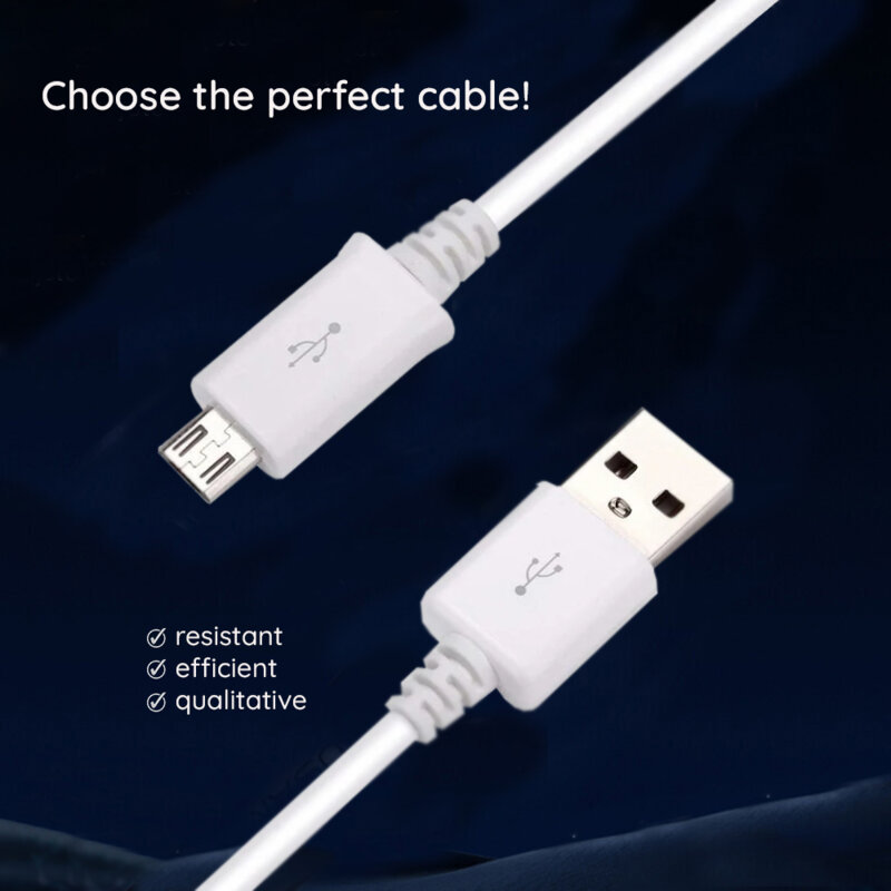 Cablu de date Micro-USB Samsung, 0.8m, alb, bulk, ECB-DU68WE